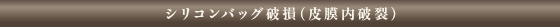 シリコンバッグ破損（皮膜内破裂）