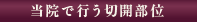 当院で行う切開部位