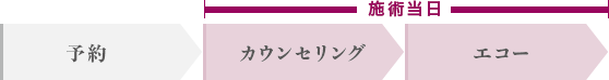予約＞カウンセリング＞エコー検査